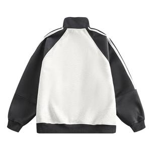 เสื้อแจ็คเก็ตสเวตเชิ้ตสไตล์เรโทรสำหรับผู้ชายและผู้หญิง ดีไซน์ทันสมัย เหมาะสำหรับฤดูใบไม้ผลิและฤดูใบไม้ร่วง แจ็คเก็ตสปอร์ตแบบลำลอง ตกแต่งด้วยการเย็บสีตัดกัน ซิปยาว ผ้าฟลีซ - Product Image 3