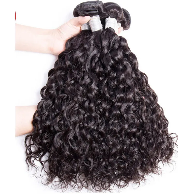 Groothandel 100% Onbewerkte Remy Hair Weving Extension Water Wave Curl Natuurlijke Kleur Maagdelijke Europese Human Indian Dhl Fedex Ups