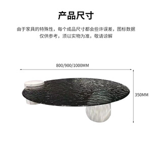 Tempered <b>Glass</b> Coffee <b>Table</b> Round Modern Minimalist Living Room Italian Style Light Luxury Design - Product Image 4