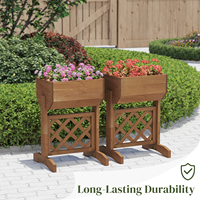 Jardinière surélevée classique en bois avec trous de drainage pour une utilisation en intérieur/extérieur, pour fleurs/légumes/plantes
