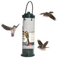 Mangeoire à oiseaux de qualité supérieure pour jardin, fil de fer en plastique lavable et automatique pour suspension extérieure