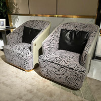 Fauteuil de loisirs individuel de luxe léger, design simple, haut de gamme, pour villa, salon, maison, imprimé léopard, style sauvage