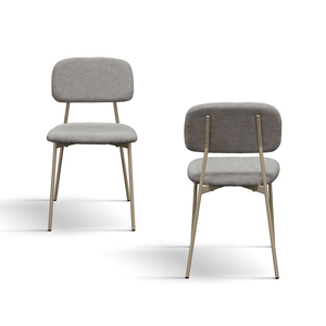 Ensemble de 4 chaises Miranda en tissu gris avec pieds en métal, chaises de salle à manger d'intérieur - Product Image 2