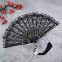 Éventail pliable vintage de style chinois, en plumes et dentelle, pour la danse, les mariages, la décoration, les cadeaux de fête