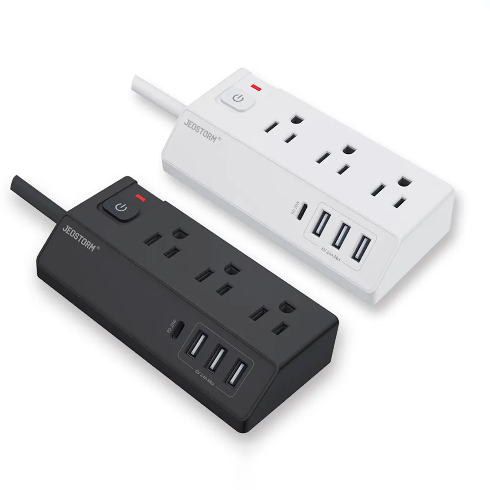 Multi Plug USA Electrical Socket 3 AC Outlet 4 USB Ports Wall Mount Socket 300J Surge Protector Power Strip With Master Switch