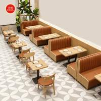 Bestseller Fast-Food-Restaurant Sofa-Bank Kommerzielle Café-Holz-Rundbank Gastronomie-Sitzmöbel Tisch- und Stuhl-Set