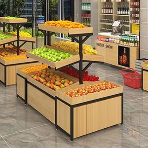 Siêu thị Heavy-Duty Black kim loại Rack hiển thị cho trái cây tươi và rau quả sắt cửa hàng kệ - Product Image 4