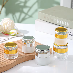 Pots en verre dépoli transparents Offre Spéciale pour les soins de la peau Conteneur de crème cosmétique pour le visage Couvercle en or rose Tailles 5g 10g 15g 30g 50g 100g - Product Image 2