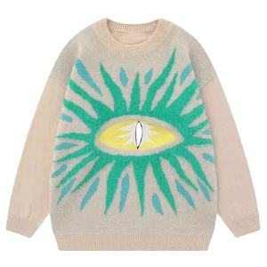 Pull-over personnalisé pour hommes, tricot d'hiver en toile d'araignée avec flamme gothique - Product Image 3