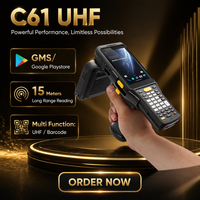 PDA robuste Chainway C61 Android 13 avec lecteur de codes-barres 2D, NFC, RFID, 4 Go de mémoire, WiFi, clavier numérique, téléphone mobile