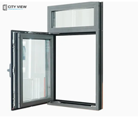 Fenêtre à auvent en aluminium à rupture de pont thermique certifiée CE, grand panneau de verre, style américain, pour maison, fenêtre à battant
