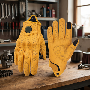 Gants de moto unisexes en cuir pour écran tactile, course cycliste, été, moto, motocross, VTT - Product Image 3