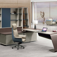Bureau de direction moderne - Design incurvé unique, haute qualité, grand espace de rangement pour bureaux haut de gamme