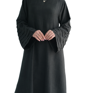 Dubai Oriente Medio Turkiye suelto grande elegante vestido musulmán mujeres estilo Simple Abaya modesto <span class=keywords><strong>Catan</strong></span> bata con cinturón Maxi vestido - Product Image 5
