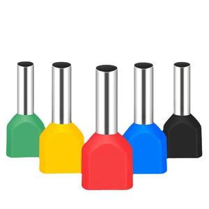 Borne de raccordement à sertir pré-isolée de style européen DIN, double embout, pour connecteur électrique, modèles TE0508, 7508, 1008, 1508, 2508 - Product Image 1