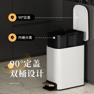 Envío gratuito en contenedores de basura de acero inoxidable con pedal para uso doméstico, impermeables, con tapas, aptos para la sala de estar. - Product Image 4