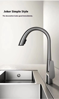 Robinet de lavabo mural moderne de luxe en acier inoxydable, 2 poignées, 2 trous, finition chromée, avec douchette extractible eau chaude/froide