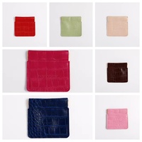 Pochette à bijoux en cuir PU 8x8cm avec logo personnalisé, sac cosmétique à fermeture automatique pour rouge à lèvres, pochette de luxe en PU pour bijoux
