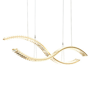 Designer Crystal Long <b>Strip</b> Chandelier Restaurant Dining Room Curved Linear Pendant <b>Light</b> Chandeliers - Product Image 6