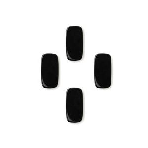 Ónix Negro Natural, Forma Rectangular Redondeada, 10x14mm, Cabujón Plano Suelto, Piedra Preciosa para Joyería, Anillo, Collar, Pulsera, Todos los Tamaños Disponibles - Product Image 1