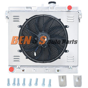 Radiador de aluminio completo y <span class=keywords><strong>ventilador</strong></span> de cubierta de 4 filas para Chevy <span class=keywords><strong>Hummer</strong></span> H3 H3T Colorado GMC Canyon 2006-2012 - Product Image 1