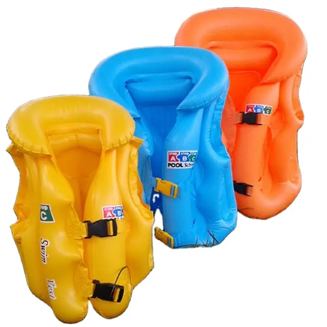 Colete inflável infantil de pvc para natação, colete de segurança personalizado para crianças na natação