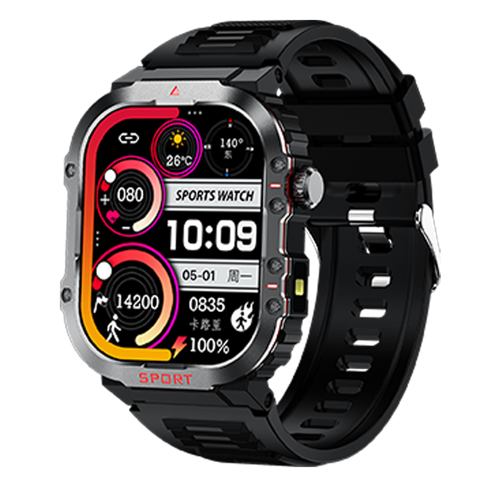 2026 G45 2.01Inch Smart Watch with Flashlight 1ATM Waterproof Heart Rate Blood Oxygen Men Outdoor Sports Relojes Smartwatch