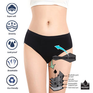 Mutandine mestruali in cotone organico Shanhao OEM mutandine periodo taglio alto flusso pesante di bambù biodegradabile Culottes mestruazioni - Product Image 2