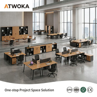 Muebles de Oficina ATWOKA con Escritorio, Gabinete de Almacenamiento y Área de Reuniones