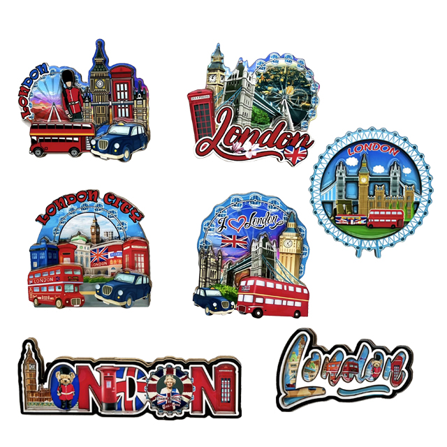 Custom Stunning 3D Wooden Fridge Magnet Set of 4 London Icons Souvenir Free Postage Country Tourism Souvenir Gift