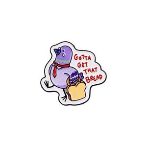 Broche <span class=keywords><strong>Pigeon</strong></span> avec citation amusante, Badge <span class=keywords><strong>en</strong></span> métal de dessin animé mignon, Épingle de revers tendance, Accessoires vestimentaires - Product Image 6