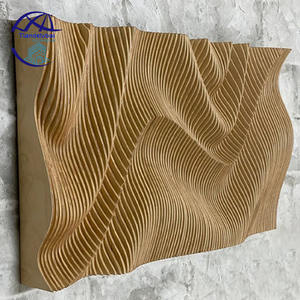 Pannello Murale Moderno Artistico 3D in Alluminio con Effetto Ondulato e Venature del Legno per Elevare la Decorazione della Tua Parete - Product Image 4