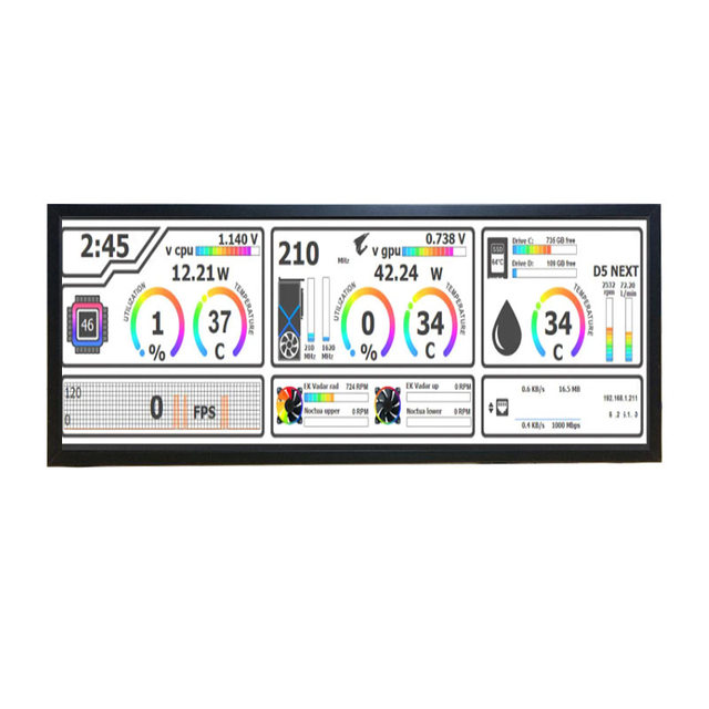 21.5 Inch 1920x720 Stretched Bar Display  High Brightness 500nits LVDS TFT LCD Display