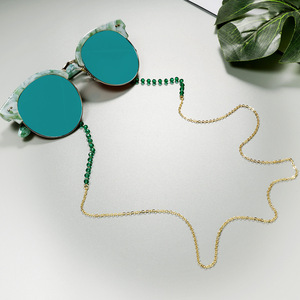 Tuile blanche dentelle conception masque lanière lunettes sangle support <span class=keywords><strong>pour</strong></span> écouteurs collier Anti-perte chaîne de lunettes en métal - Product Image 3