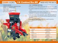 Moulin à riz combiné DAWN AGRO avec nettoyeur de paddy et séparateur de riz cassé, moteur électrique grande capacité 220V pour le décorticage du riz