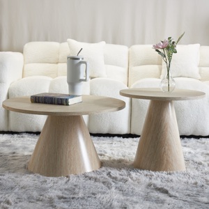Table basse en fer couleur bois naturel style crème, ensemble de <span class=keywords><strong>tables</strong></span> <span class=keywords><strong>basses</strong></span> minimalistes pour petit appartement et salon - Product Image 6
