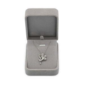 Caja de viaje portátil de terciopelo con logotipo personalizado, caja de embalaje para joyería, collar colgante, color azul - Product Image 4