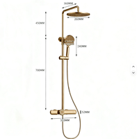 Ensemble de robinetterie de salle de bain de luxe moderne en or rose, mitigeur de douche thermostatique pour maison, villa, hôtel