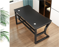 AILICHEN Bureau d'ordinateur élargi et renforcé bureau à domicile bureau simple cadre blanc + noir