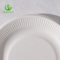 Assiettes de bagasse de canne à sucre 9 "10" 12 "de haute qualité à 4 compartiments pour le camping Canne à sucre durable de conception classique écologique