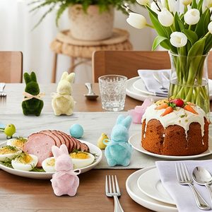 Vente en gros directe usine : Lapin de Pâques classique à longues oreilles en mousse floquée, décorations de Pâques, échantillon gratuit, décoration intérieure - Product Image 3
