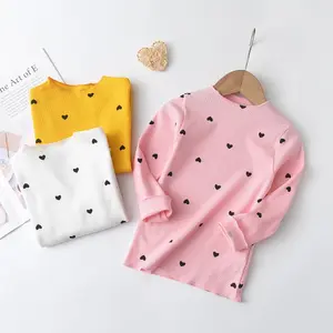 2021 Girls T-Shirt Long-sleeve Baby Kids Turtleneck Bottoming Shirt for Children Clothes New Spring Girl Tops