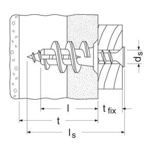 Bouchon nylon GKS pour plaque de plâtre avec vis (50pcs) - Product Image 3