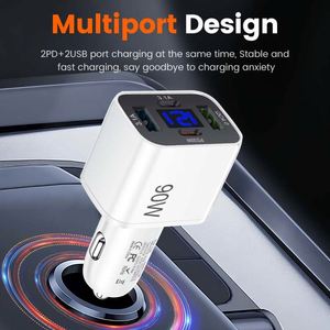 Four-port USB+Type-C Magnetic Fast Charger with QC3.0 & PD2.0 90W Output LED Voltage Display for Laptop & Phone - Product Image 1