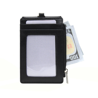 Porte-carte d'identité personnalisé haute qualité en cuir véritable rfid d'affaires nom étiquette longe porte-badge d'identification