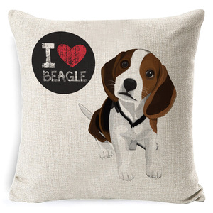 Fundas de almohada <span class=keywords><strong>I</strong></span> <span class=keywords><strong>LOVE</strong></span> <span class=keywords><strong>BEAGLE</strong></span> con diseño de celebridades para uso doméstico y hotelero, 100% poliéster, personalizables - Product Image 3