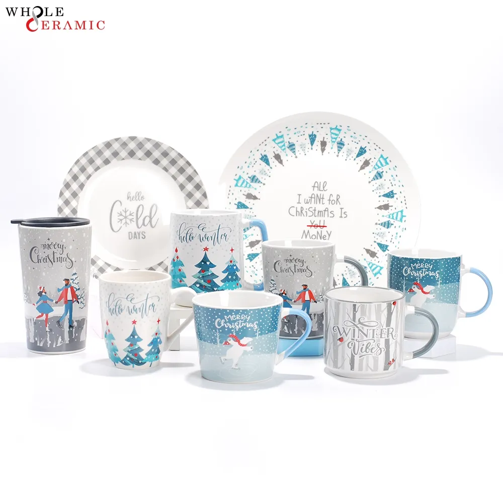 New Designs Factory White Light Luxury New Bone China Ceramic Coffee Mug Plate And Spoon Set Gift Box With Custom Logo Printing