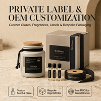 Bougie parfumée minimaliste haut de gamme pour la maison avec couvercle en liège, bougie sans toxines, sans fumée, sûre, collection OEM ODM, étiquette privée