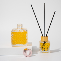 Flacon diffuseur de parfum en verre noir carré haut de gamme de 200 ml avec emballage de luxe pour les marques de parfums