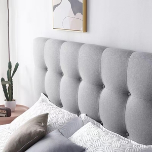 Cama de terciopelo de fácil montaje, diseño moderno, marco de cama doble de madera contrachapada gris de lujo, <span class=keywords><strong>2022</strong></span> - Product Image 6